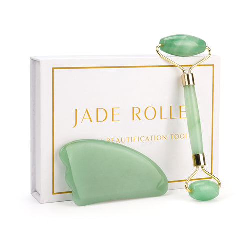 ★Rouleau pierre de JADE ou Quartz rose + Gua Sha★
