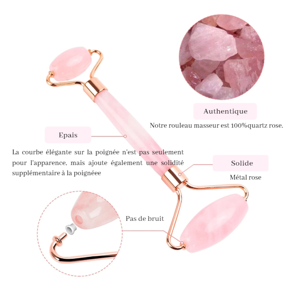 ★Rouleau pierre de JADE ou Quartz rose + Gua Sha★