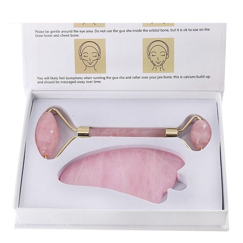 ★Rouleau pierre de JADE ou Quartz rose + Gua Sha★